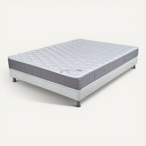 Matelas Ryad + Sommier Tapissier Omega - 140x190 - Ressorts - Hauteur 21 Cm