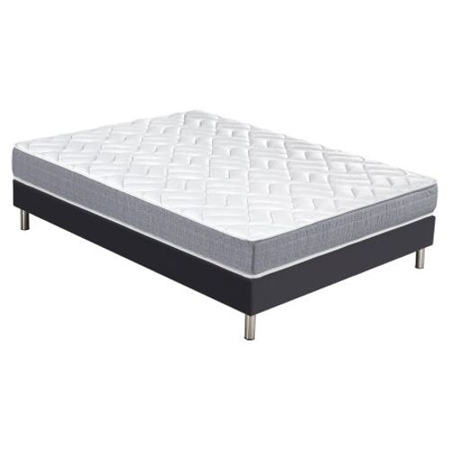 Matelas Maryland + Sommier Sr15 - 140x190 - Mousse - Hauteur 20 Cm - Soutien Ferme