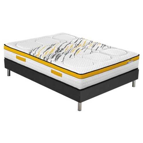 Matelas Rugby + Sommier Sr15 - 140x190 - Ressorts - Hauteur 29 Cm - Ferme