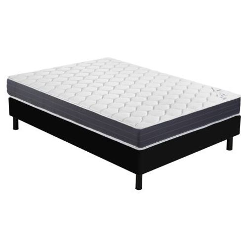 Matelas Ramage + Sommier Newkit - 140x190 - Ressorts - Hauteur 25 Cm - Soutien Ferme
