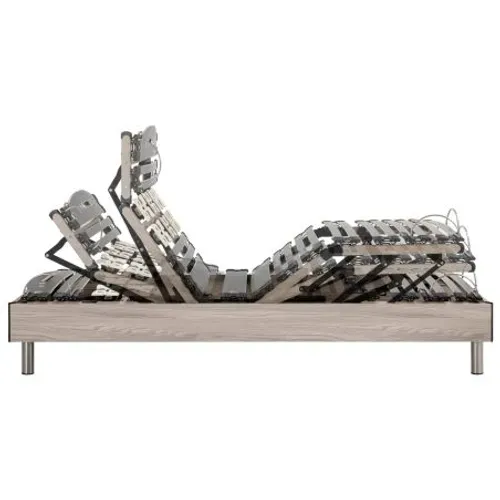 Ensemble Relaxation S73+matelas Mousse Wave - 5 Zones - 2x90x200 - Chêne Clair