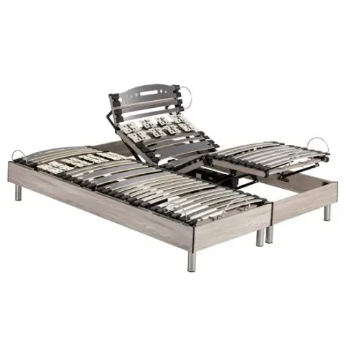 Ensemble Relaxation S73+matelas Mousse Wave - 5 Zones - 2x90x200 - Chêne Clair