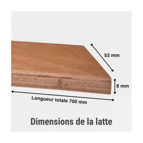 Lot De 3 Lattes Pour Sommier Et Lit - 70 Cm - 700x53x8 Mm - Bois Hêtre Durable - 7 Plis