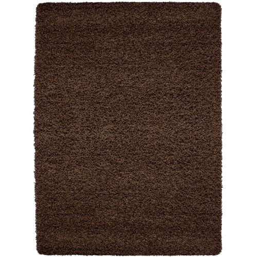 Shaggy - Tapis Uni À Poils Longs - Marron 240 X 340 Cm