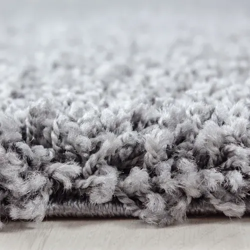 Shaggy - Tapis Uni à Poils Longs - Gris Clair 160 X 230 Cm