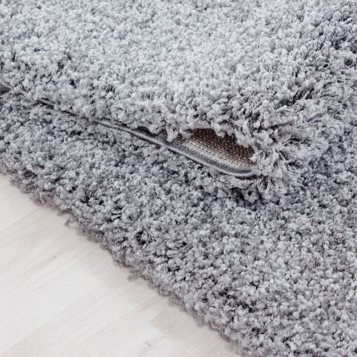 Shaggy - Tapis Uni à Poils Longs - Gris Clair 160 X 230 Cm