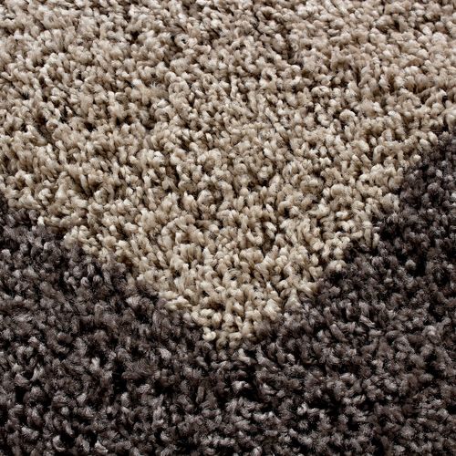 Shaggy - Tapis à Bordures Rond - Taupe 160 X 160 Cm
