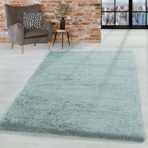 Moelleux - Tapis Cosy à Poils Longs - Bleu Pastel 120 X 170 Cm