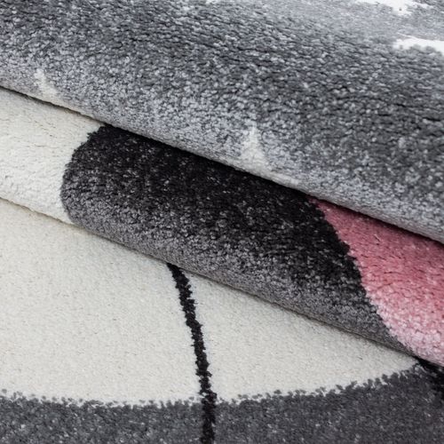 Chaton - Tapis Enfant Rond - Rose 160 X 160 Cm