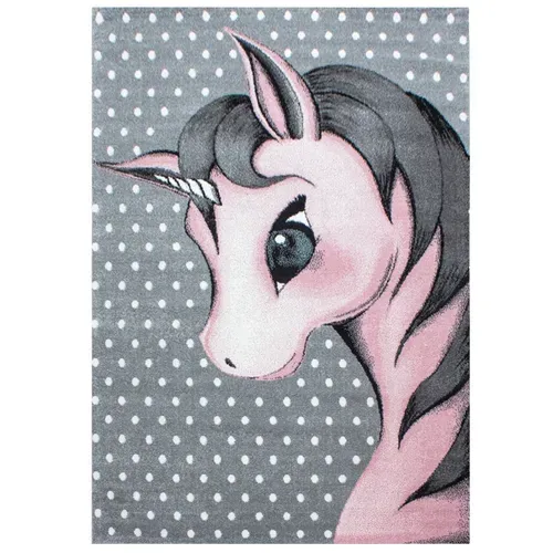Licorne - Tapis Enfant - Rose 120 X 170 Cm