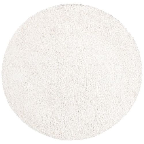 Tapis à Poils Longs Rond Softy Crème 80x80cm