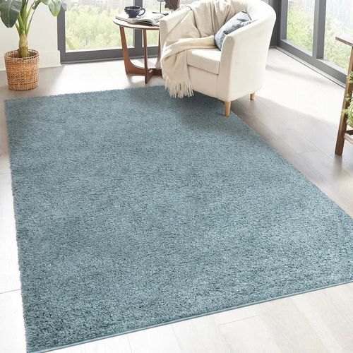 Tapis à Poils Longs Softy Bleu Azur 160x230cm