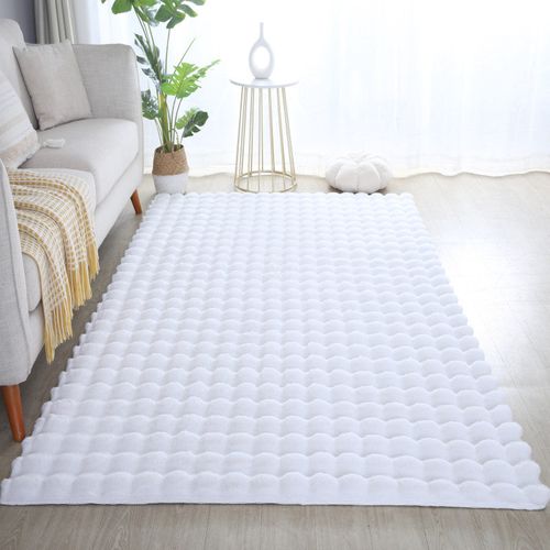 Tapis De Fourrure à Relief Blanc 160x230cm