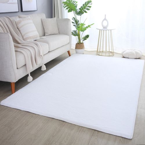 Tapis Fausse Fourrure Toucher Doux Blanc 160x230cm