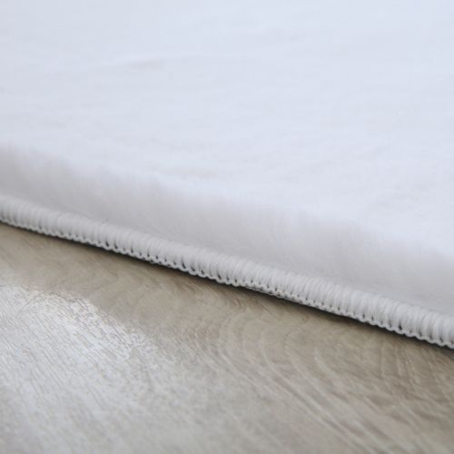 Tapis Fausse Fourrure Toucher Doux Blanc 120x170cm