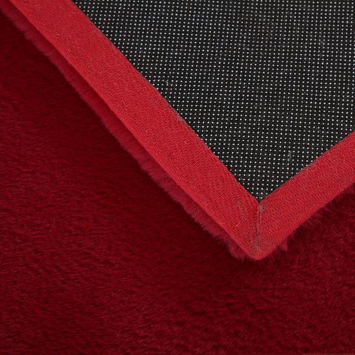 Tapis Fausse Fourrure Toucher Doux Rouge 200x290cm