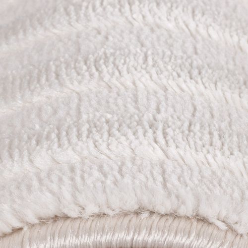 Tapis 70's Laineux à Motif En Relief Crème 140x200cm
