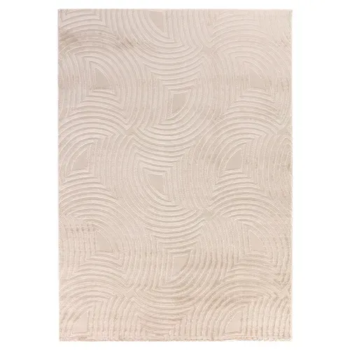 Tapis Meduse Laineux à Motif En Relief Beige 200x290cm