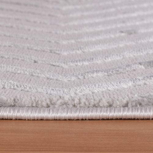 Tapis Noa Laineux à Motif En Relief Gris 280x370cm