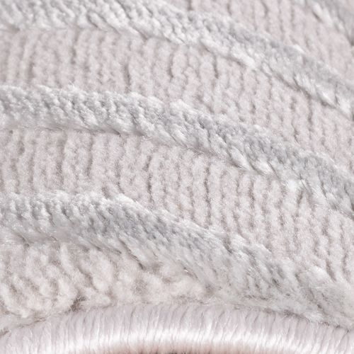 Tapis Noa Laineux à Motif En Relief Gris 280x370cm