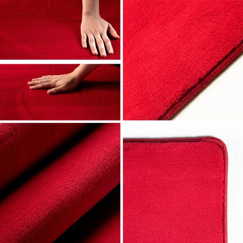 Tapis Lavable En Microfibre Douce - Rouge 120x170cm