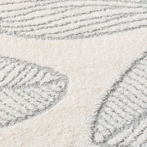 Tapis Leaf à Motifs Feuillage En Relief - Gris 140x200cm