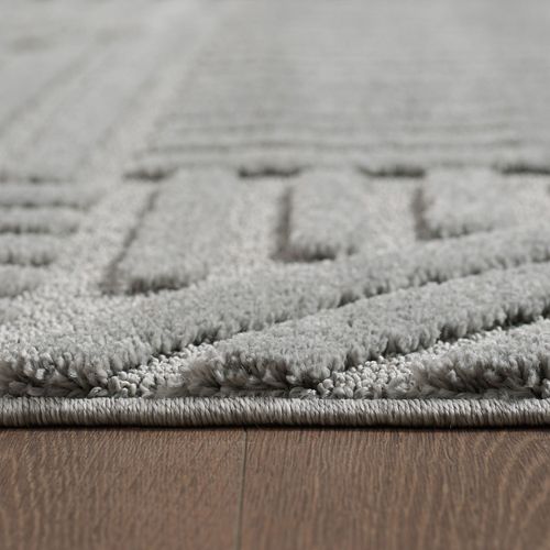 Tapis Rond à Relief Lena Gris 160x160cm