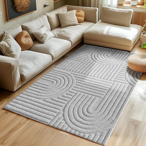 Tapis à Relief Lena Gris 160x230cm