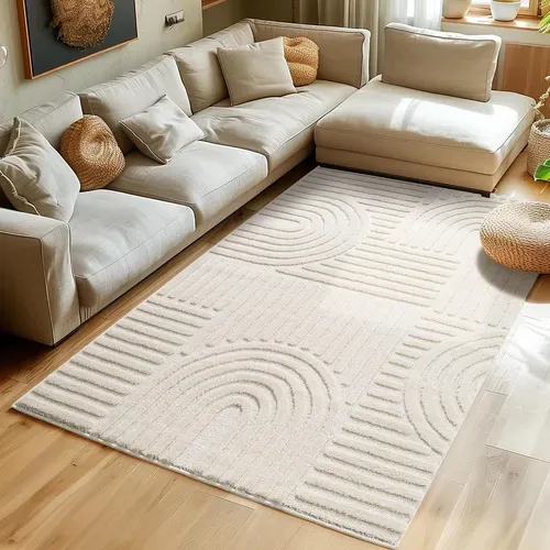 Tapis À Relief Lena Crème 200x290cm