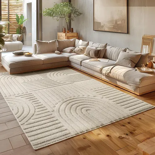 Tapis à Relief Lena Beige 280x370cm
