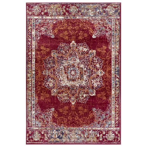 Tapis 80x120cm Style Vintage Madere Rouge