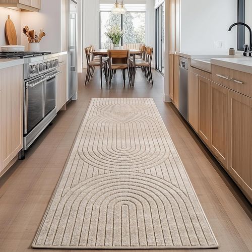 Tapis Poils Courts à Relief Paola Beige 200x290cm