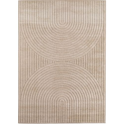 Tapis Poils Courts à Relief Paola Beige 200x290cm