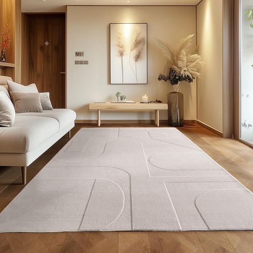 Tapis Côme Doux à Relief Crème 200x290cm
