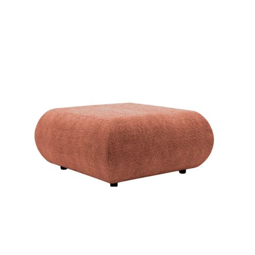 Levi - Pouf En Tissu Lisse Terracotta 88x88x41