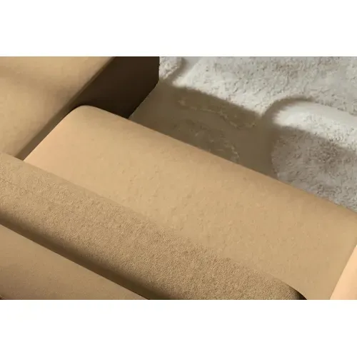 Olympe - Canapé D'angle Convertible Tissu Bouclette 4 Places - Gauche - Café