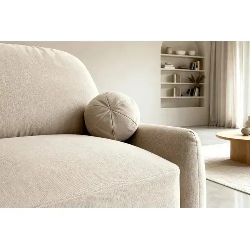 Noemie - Canapé Droit Convertible Tissu Chiné 2 Places - Beige
