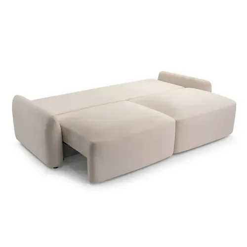 Noemie - Canapé Droit Convertible Tissu Chiné 2 Places - Beige