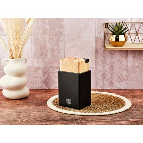 Lot De 2 Blocs Couteaux En Bois Marron D