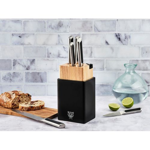 Lot De 2 Blocs Couteaux En Bois Marron D