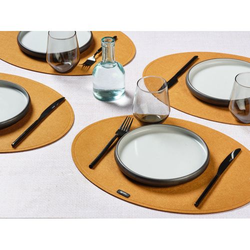 Lot De 6 Sets De Table En Feutre Recyclé Marron D
