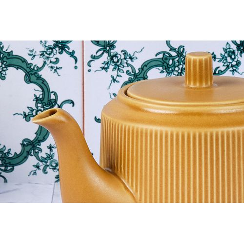 Lot De 1 Carafes, Théières et Bocaux En Grès Jaune D13.5