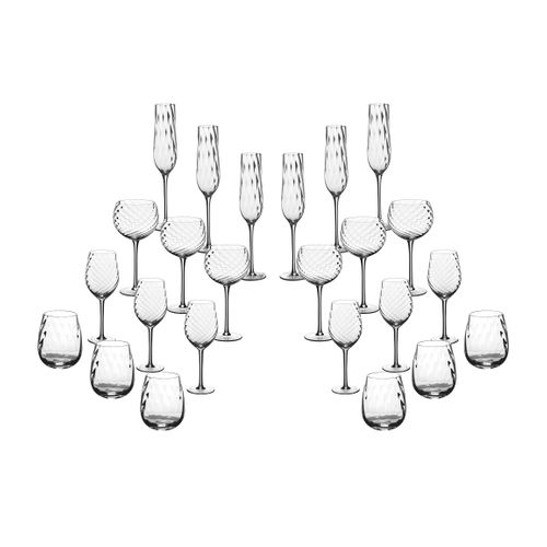 Lot De 24 Set Complet En Cristallin (cristal Sans Plomb) Transparent D
