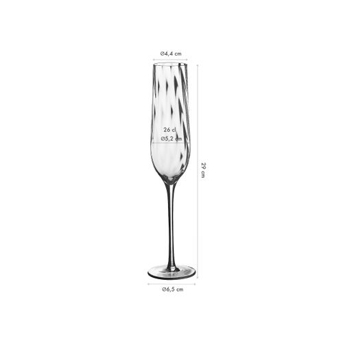 Lot De 6 Verres à Champagne En Cristallin (cristal Sans Plomb) Transparent D5.2