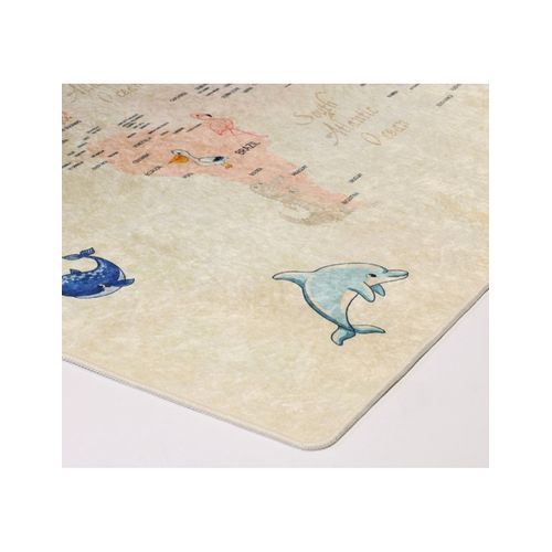 Tapis Enfant Monde Beige - 120x160cm