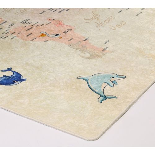 Tapis Enfant Monde Beige - 120x160cm