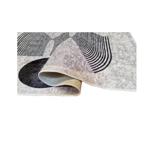 Tapis De Salon Seventies Gris Noir - 160x230cm