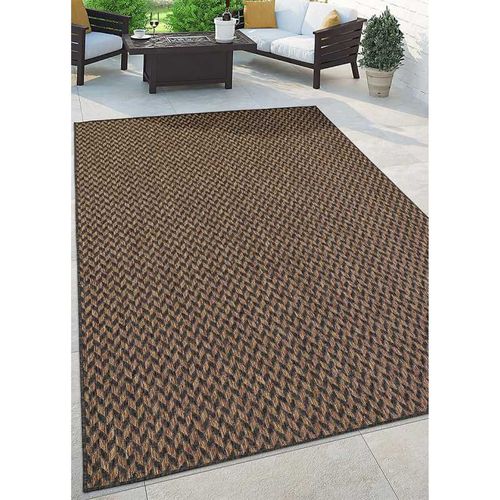 Tapis Extérieur Effet Jute Bicolore Caracas 27 Beige - 160x230 Cm