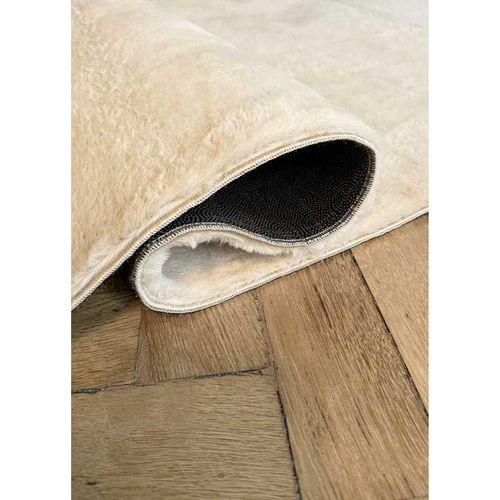 Tapis Doux Fourrure Uni - Laponie 01 Beige - 200x200 Cm