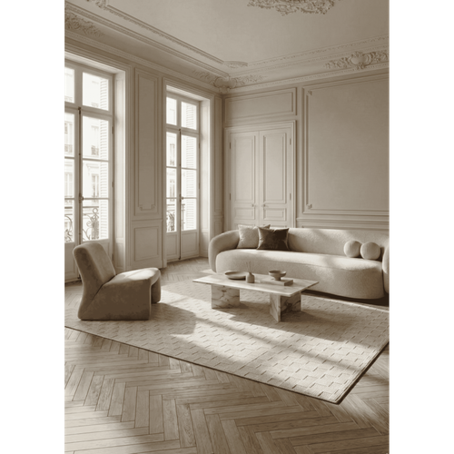 Tapis Damier - Toulon 36 Crème - 240x330 Cm